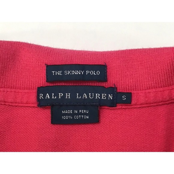 Polo Ralph Lauren Pink Long Sleeve The Skinny Polo Shirt Womens Size Small - Picture 5 of 5
